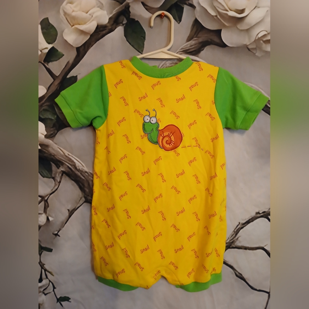 Snail Print Kids Shirt - Yellow and Green